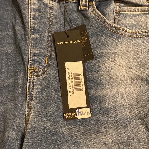 NWT Renuar Women's Size 8 Stretchy Pull On Blue Jeans 27" Inseam - Picture 3 of 9